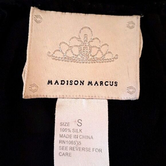 Madison Marcus Black Silk Sleeveless Lattice Top Small MSRP $229 Stunning! - Picture 7 of 7